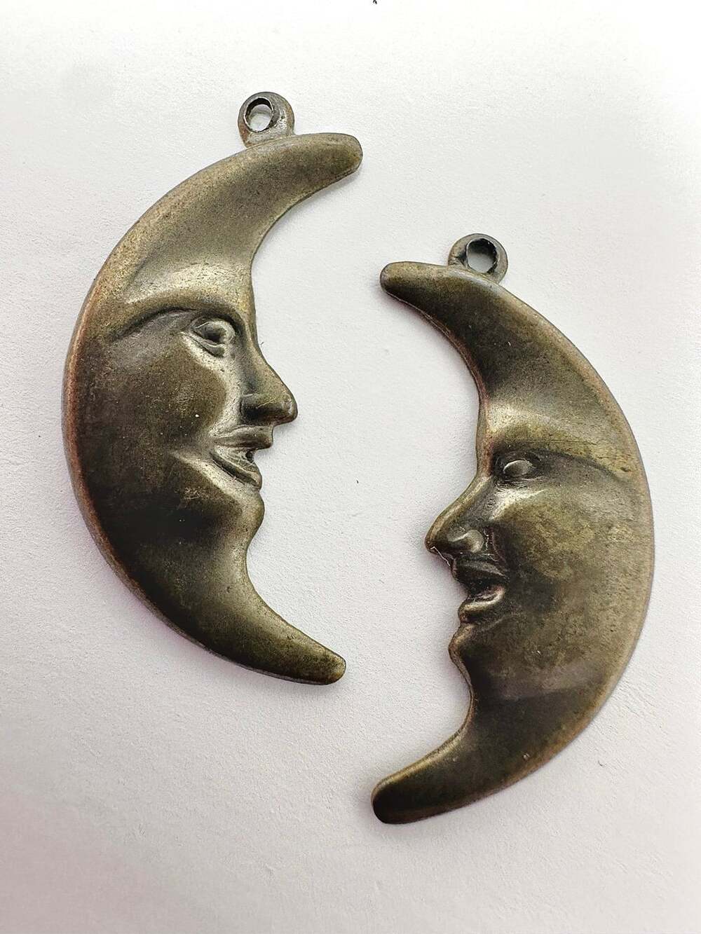 Vintage Moon Face Pendant Charms for Jewelry Making